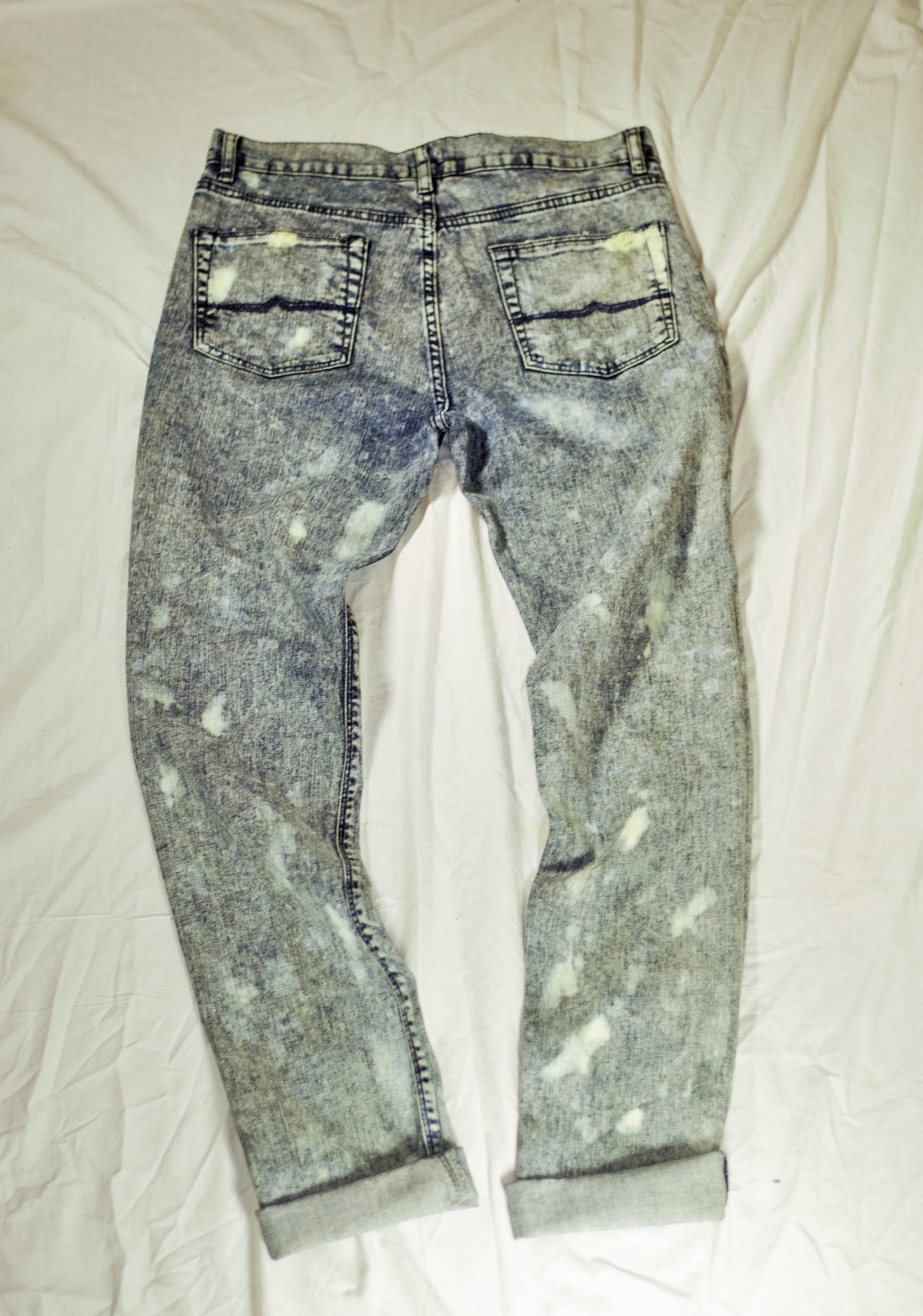 Bleached &amp; Distressed Denim Jeans