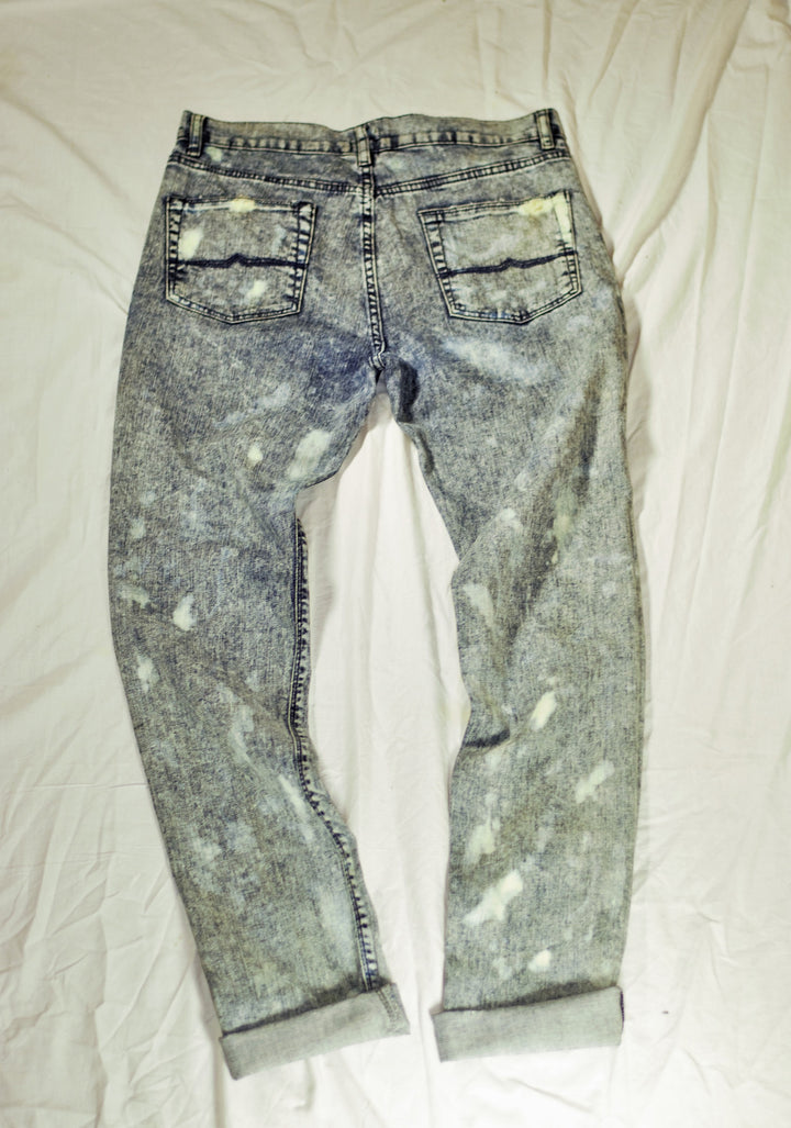 Bleached &amp; Distressed Denim Jeans