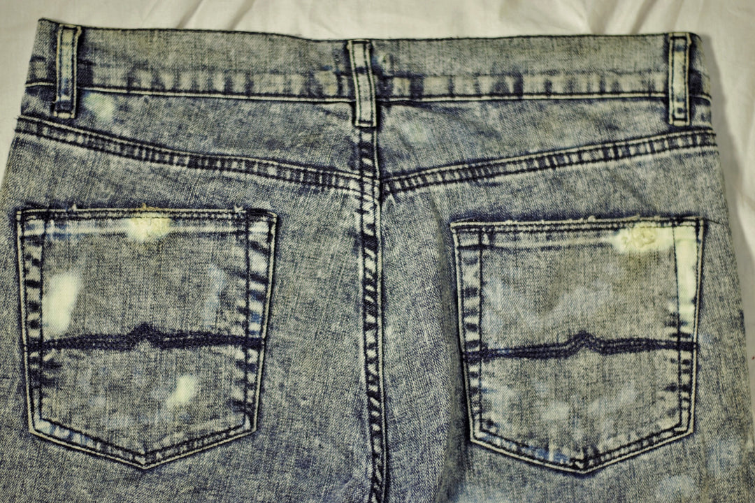 Bleached &amp; Distressed Denim Jeans
